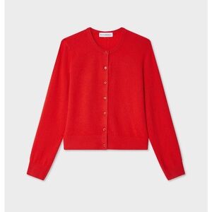 White + Warren Red Women's Cardigan